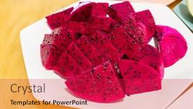 Presentation with pitaya - Amazing slides having red-and-purple-sliced-pitaya backdrop and a red colored foreground