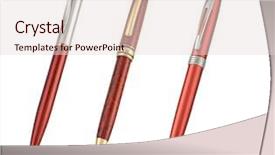  Presentation with shining - Colorful slides enhanced with red and silver shining pens backdrop and a lemonade colored foreground