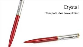 Presentation with red and silver - Audience pleasing PPT layouts consisting of red and silver shining pens backdrop and a  colored foreground