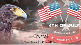  Presentation with independence day - PPT theme with red and white american flag background and a coral colored foreground