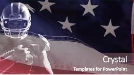  Presentation with american flag - PPT theme consisting of red and white american flag background and a gray colored foreground