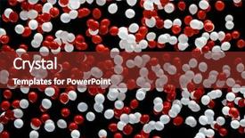  Presentation with released - PPT theme having red and white balloons background and a tawny brown colored foreground