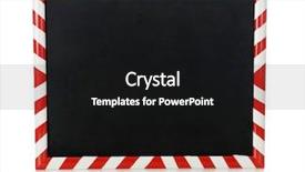  Presentation with peppermint candy cane on white - Presentation design with red and white candy-stripe background and a black colored foreground