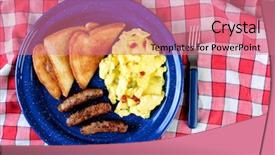  Presentation with country - Colorful PPT theme enhanced with red and white checked tablecloth backdrop and a coral colored foreground