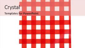  Presentation with napkin - Slide deck having red and white checkered background background and a coral colored foreground