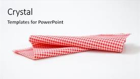 Presentation with black and white checker - Slide set with red and white checkered dishtowel background and a  colored foreground