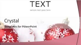  Presentation with ornament - Cool new slide deck with red and white christmas ornament background selective focus backdrop and a white colored foreground