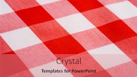  Presentation with tablecloth - Slides with red-and-white-gingham background and a coral colored foreground