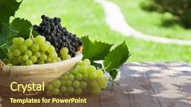  Presentation with table grape - Beautiful theme featuring red and white grapes backdrop and a tawny brown colored foreground