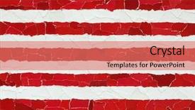  Presentation with torn paper - Amazing PPT theme having red and white horizontal strips backdrop and a coral colored foreground