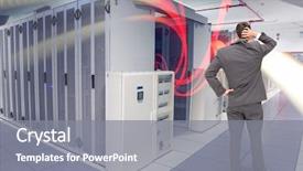  Presentation with waves red - Colorful presentation design enhanced with red and white light waves backdrop and a gray colored foreground