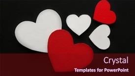  Presentation with black paper - PPT theme having red and white paper hearts on black background background and a wine colored foreground