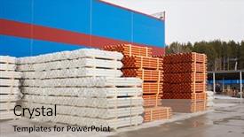  Presentation with water pipes - PPT theme with red and white plastic background and a coral colored foreground
