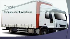  Presentation with semi truck - Cool new theme with red-and-white-semi-truck backdrop and a sky blue colored foreground