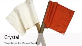  Presentation with signal - Audience pleasing slides consisting of red and white signal flags on white backdrop and a white colored foreground