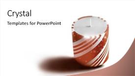  Presentation with sparkly - Slide set having red and white sparkly holiday candle on white background and a white colored foreground