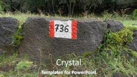  Presentation with volcanic rock - Cool new PPT layouts with red-and-white-stripes-trail backdrop and a tawny brown colored foreground