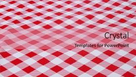  Presentation with tablecloth - Beautiful PPT theme featuring red and white tablecloth backdrop and a coral colored foreground