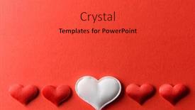  Presentation with valentines - PPT layouts with red-and-white-textile-hearts background and a red colored foreground