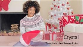  Presentation with white christmas - Amazing theme having red and white theme backdrop and a coral colored foreground