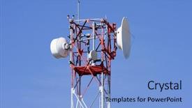  Presentation with red and white industry - Colorful PPT layouts enhanced with digital tv broadcast - red and white tower backdrop and a light blue colored foreground