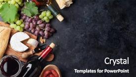  Presentation with red wine cheese - Presentation theme featuring red and white wine bottles background and a wine colored foreground