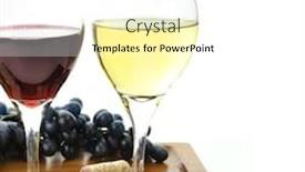  Presentation with red wine cheese - Cool new slides with red and white wine glasses with grape and cheese backdrop and a white colored foreground