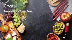  Presentation with table grape - Slides featuring red and white wine grape background and a gray colored foreground