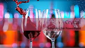  Presentation with wine - Cool new PPT theme with red-and-white-wine-hitting backdrop and a red colored foreground