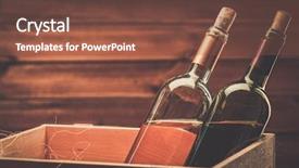  Presentation with bottle red wine - PPT theme enhanced with red and white wine background and a tawny brown colored foreground