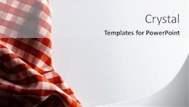  Presentation with picnic - PPT theme consisting of red-and-white-wrinkly-vichy background and a sky blue colored foreground