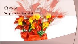  Presentation with calla - PPT layouts with red-and-yellow-calla-lilies background and a lemonade colored foreground