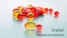  Presentation with red blue yellow - PPT theme having red and yellow capsules background and a sky blue colored foreground