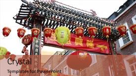  Presentation with lanterns - Presentation design having red and yellow chinese lanterns background and a red colored foreground