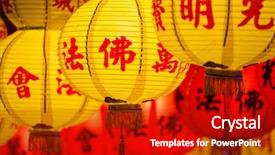 Presentation with lantern chinese - Presentation theme consisting of red and yellow paper lantern background and a crimson colored foreground