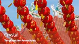  Presentation with lantern chinese - Slide deck with red and yellow paper lantern background and a crimson colored foreground