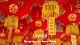  Presentation with chinese lantern - Slide set enhanced with red and yellow paper lantern background and a crimson colored foreground