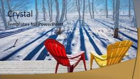  Presentation with ecotourism - PPT theme having red and yellow plastic chaise background and a light blue colored foreground