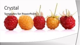 Presentation with yellow color - Beautiful slide deck featuring rasberries - color photo of pile backdrop and a  colored foreground