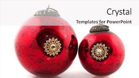  Presentation with diamonds - Slides with red-antique-christmas-balls background and a white colored foreground