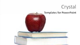  Presentation with school apple - Slides enhanced with red apple and stack of books for school background and a white colored foreground