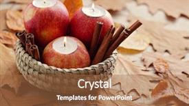  Presentation with autumn leaves - Audience pleasing slide set consisting of red-apple-as-candlestick backdrop and a red colored foreground