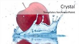 Presentation with apple - Slides featuring red apple falling into water background and a white colored foreground