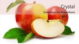  Presentation with green apple - Cool new slides with red apple fruits with cut backdrop and a coral colored foreground