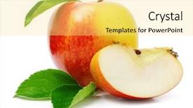  Presentation with green apple - Cool new presentation theme with red apple fruits with cut backdrop and a yellow colored foreground