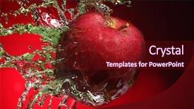  Presentation with red apple tree - Presentation having red apple in juice stream background and a tawny brown colored foreground