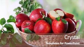  Presentation with wicker - Slide set featuring red apple in wicker basket background and a tawny brown colored foreground
