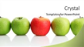  Presentation with green apple - Theme enhanced with red apple isolated on white background and a white colored foreground