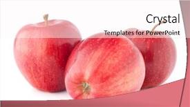  Presentation with apple - Slides with red apple isolated on white background and a pink colored foreground