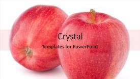  Presentation with white red employees - Beautiful presentation design featuring red apple isolated on white backdrop and a coral colored foreground